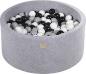 Ballenbak VELVET Licht Grijs - 90x40 incl. 300 ballen - Zwart, Grijs, Wit