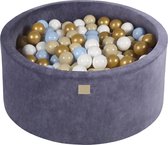 Ballenbak VELVET Grafiet - 90x40 incl. 300 ballen - Goud, Baby Blauw, Beige, Transparant