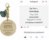 Sleutelhanger en kaartje liefste Meter | groen | instagram | jij bent de liefste | liefste meter | moolste peter | cadeau