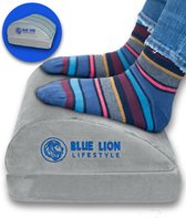 Blue Lion verstelbare voetensteun grijs - Voetenkussen voor ergonomische zithouding tegen rugpijn - Thuis of op kantoor