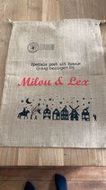 Zak van Sinterklaas met jullie Naam, Sinterklaas - Bedrukking - Jute Zak - HipmetPitCreaties