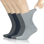 Diabetische crew sokken | Therapeutische sokken | Zonder rubber | Comfortabele | Vrijetijdsokken | Cadeau | dames en heren | 4 paar