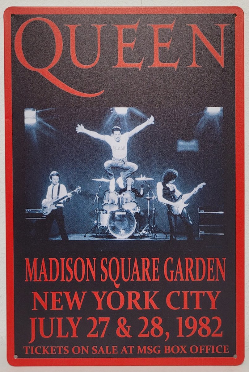 Queen Madison Square Garden Reclamebord van metaal METALEN-WANDBORD - MUURPLAAT - VINTAGE - RETRO - HORECA- BORD-WANDDECORATIE -TEKSTBORD - DECORATIEBORD - RECLAMEPLAAT - WANDPLAAT - NOSTALGIE -CAFE- BAR -MANCAVE- KROEG- MAN CAVE