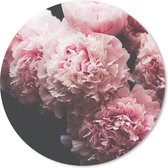 Muismat - Mousepad - Rond - Boeket roze pioenrozen - 50x50 cm - Ronde muismat