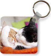 Sleutelhanger - Katten - Knuffel - Dierendag - Plastic - Rond - Uitdeelcadeautjes