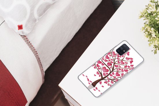 Coque Samsung Galaxy A71 - un arbre avec des coeurs - Siliconen