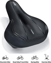 Fietszadel - Comfortabel Gel Zadel - Unisex - Zadelvering – Ergonomisch Design - Zwart
