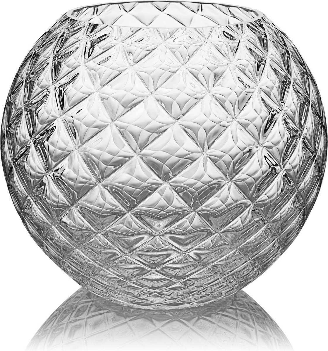 Handgemaakte Dahlia bolvaas 18cm - Kristal