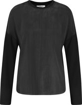 GERRY WEBER Dames Shirt met patch van contrastmateriaal Schwarz-48
