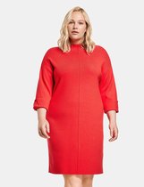 SAMOON Dames Gebreide jurk met turtleneck Power Red-50