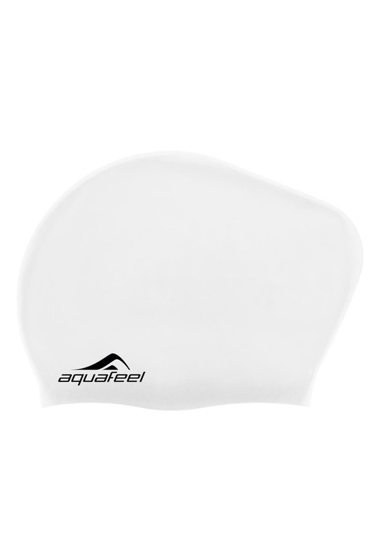 Aquafeel Siliconen Zwemcap Lang Haar Wit