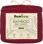 Bamboe Hoeslaken | 2-Persoons Eco Hoeslaken 150cm bij 200cm | Bourgondy | Luxe Bamboe Beddengoed | Hypoallergeen Hoeslaken | Puur Bamboe Viscose Rayon laken | Ultra-ademende Stof |