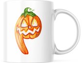 Halloween Monster Mok Letter "P" | Halloween Decoratie | Grappige Cadeaus | Koffiemok | Koffiebeker | Theemok | Theebeker
