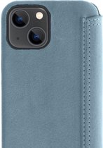 Minim Apple iPhone 13 Mini Hoesje Echt Leer Book Case Blauw