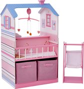 Teamson Kids Poppenmeubel - Voor 16-18" Babypoppen - Kinderspeelgoed - Roze/Blauw