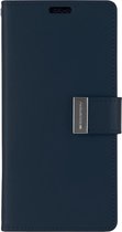 Telefoonhoesje geschikt voor Apple iPhone 13 Mini - Goospery Rich Diary Case - Hoesje met Pasjeshouder - Donker Blauw
