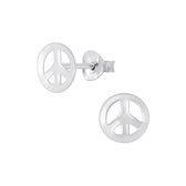 Joy|S - Zilveren peace oorbellen - 7 mm - egaal