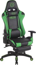 CLP Turbo Bureaustoel - Met voetsteun zwart/groen Kunstleer