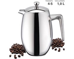 Cafetière, 1 liter, Dubbelwandig – Weis