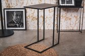 Metalen bijzettafel - Bijzettafel - Zwarte bijzettafel - Zwart - 58 x 40 x 30 cm