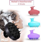 Nolad® | Haarborstel | Set van 4 stuks | Massageborstel | Anti klit borstel | Anti roos borstel | Ronde bostel | Kunststof