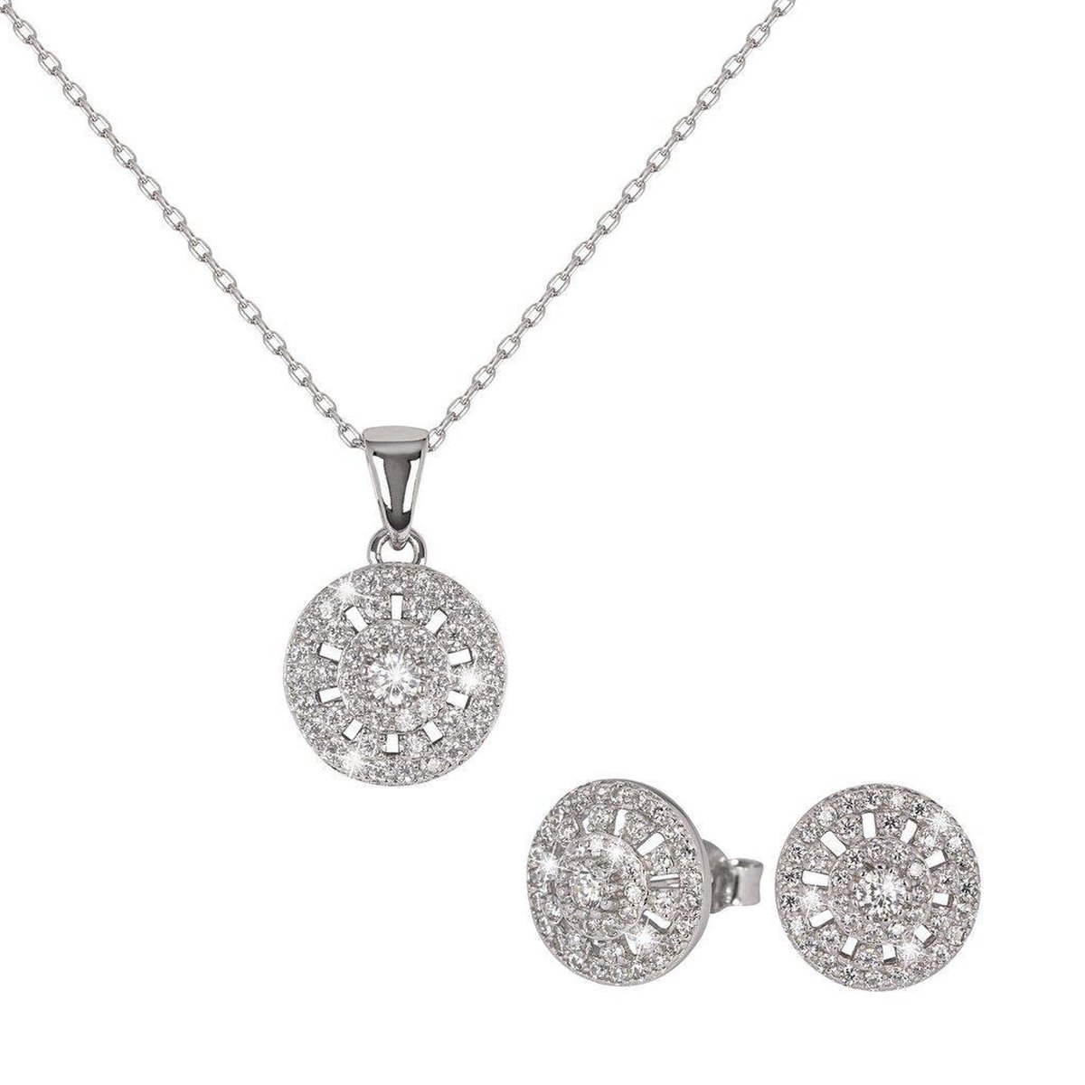 Di Lusso - Set Poitiers - Zirkonia - Zilver 925 - Dames - 45 cm