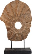 Teakhouten ornament Jati op voet - houten woondecoratie - hout / bruin - 49 x 25 x 12 cm