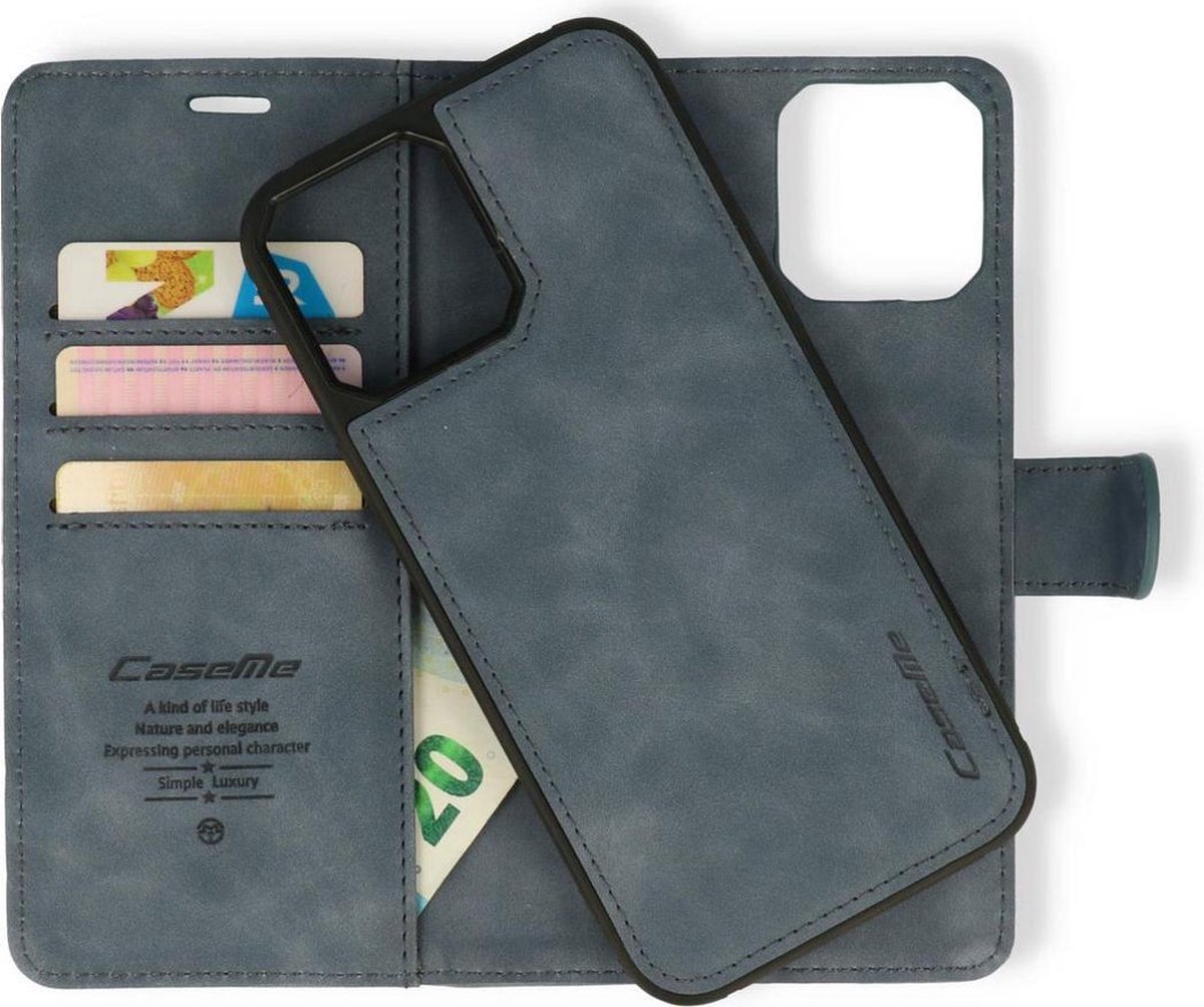 iPhone 13 Pro Bookcase hoesje - CaseMe - Effen Grijs - Kunstleer