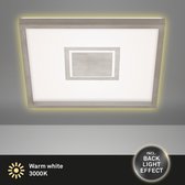 Briloner Leuchten - LED-plafondlamp, plafondlamp incl. achtergrondverlichting, 22 watt, 3.000 lumen, 3.000 Kelvin, wit/mat nikkel