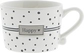 Bastion Collections - Mug S - pois noirs - Happy <3