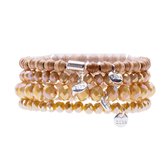 Biba kralenarmbanden geel set 4 delig