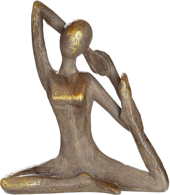 Sculpture yoga moderne pierre résine