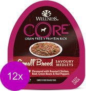 Wellness Core Small Breed Savoury Medleys 85 g - Hondenvoer - 12 x Kip&Rund