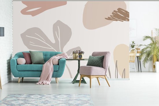 Papier peint - Papier peint photo Été - Feuille - Grijs - Largeur 420 cm x hauteur 280 cm