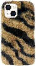 ADEL Siliconen Back Cover Softcase Hoesje Geschikt voor iPhone 13 - Luipaard Fluffy Bruin