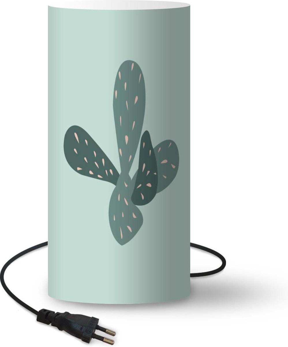 Lamp - Nachtlampje - Tafellamp slaapkamer - Zomer - Cactus - Blauw - 33 cm hoog - Ø15.9 cm - Inclusief LED lamp