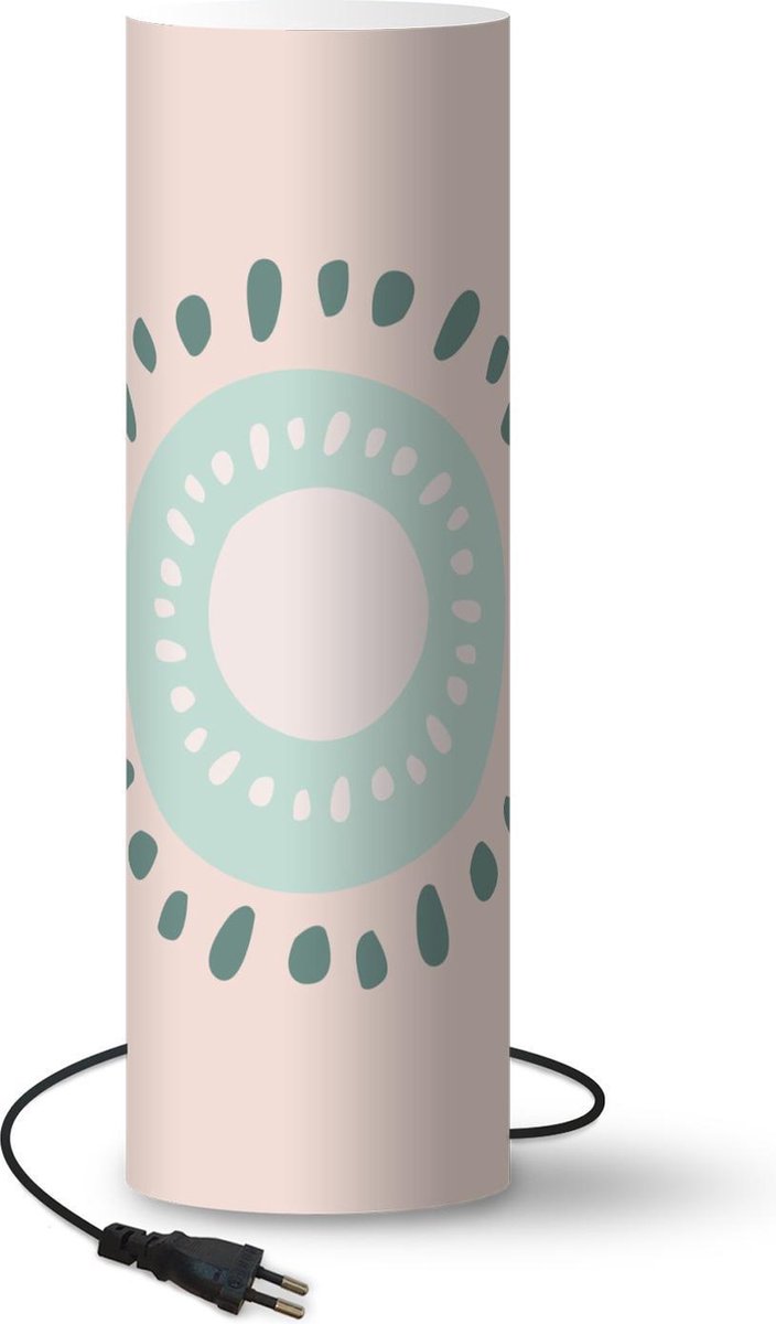 Lamp - Nachtlampje - Tafellamp slaapkamer - Zomer - Kiwi - Roze - 50 cm hoog - Ø15.9 cm - Inclusief LED lamp
