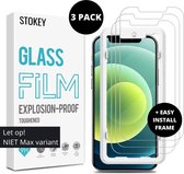 Stokey® Screenprotector iPhone 13 (Pro) met Easy Montage Frame voor Eenvoudige Installatie - 3 Pack Premium Tempered Glas 2.5D 9H