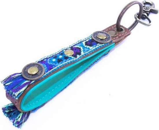 DWAM Dog with a Mission - Boho Juan Sleutelhanger- ONE SIZE- Blauw - Leer