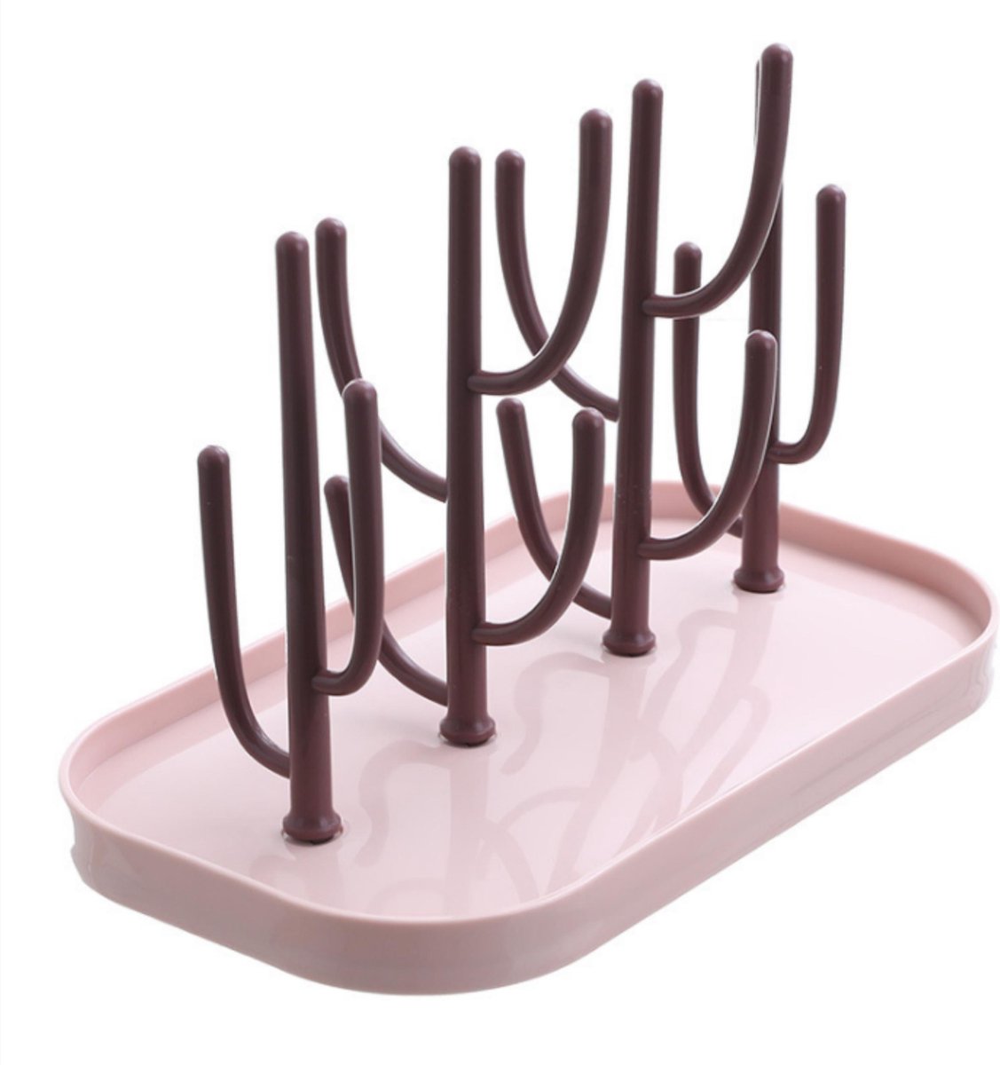 Goedkoopste Baby flessen droogrek - Afdruiprek met lekbak - Afwasrek - Baby Flesjes Droogrek - Flessenrek - Kraamcadeau - Baby cadeau - Roze