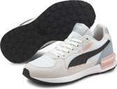 Puma Sneakers - Maat 35.5 - Unisex - wit - zwart - lichtroze - lichtblauw