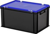 Combicolor dekselbak - 600x400xH335mm - zwart-blauw