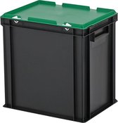 Combicolor dekselbak - 400x300xH415mm - zwart-groen
