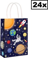 Decopatent ® 24 PCS Space / Voyage spatial Treat Distribuer des sacs en papier avec poignée - Space Treat sacs pour distribuer des cadeaux