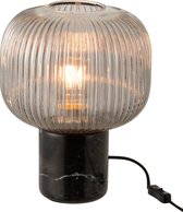 J-Line Tafellamp Yufo Glas/Marmer Grijs/Zwart