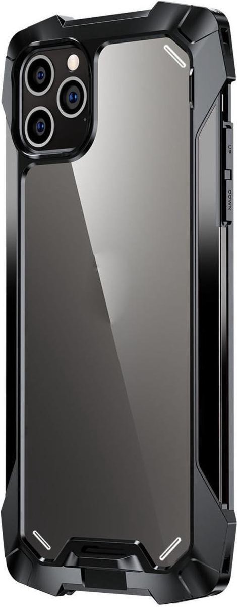 R-Just Metal Airbag iPhone 12 Pro Max Hoesje Schokbestendig Zwart