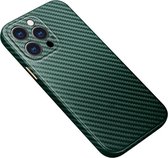 R-Just Carbon Fiber Apple iPhone 13 Pro Max Hoesje Back Cover Groen