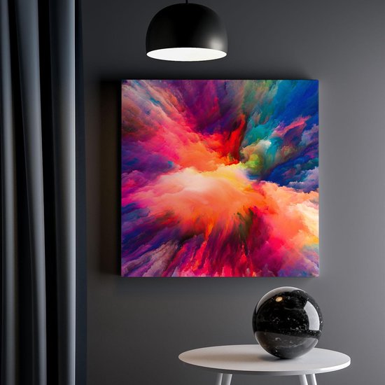 Artaza - Peinture sur toile - Peinture d'art abstrait des couleurs - 40x40 - Klein - Tableau sur toile - Impression sur toile