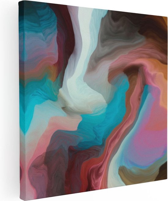 Artaza Canvas Schilderij Abstracte Kunst - Kleurrijke Golven - 30x30 - Klein - Foto Op Canvas - Canvas Print