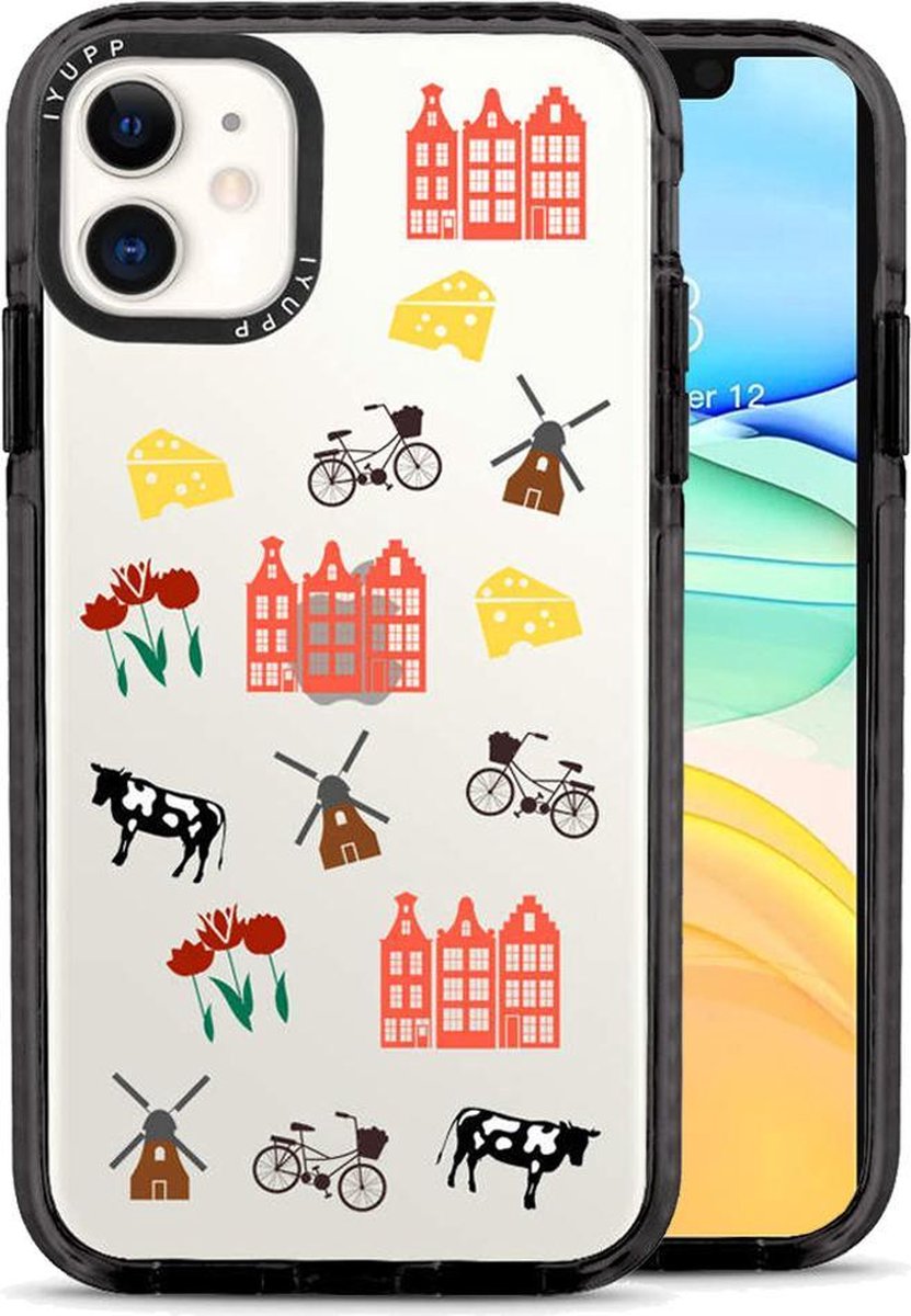 IYUPP Hoesje geschikt voor iPhone 11 Hoesje - Shockproof Back Cover - Zwart Transparant Nederland Amsterdam